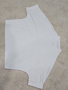 Anthropologie White Dolman Short-Sleeve Top